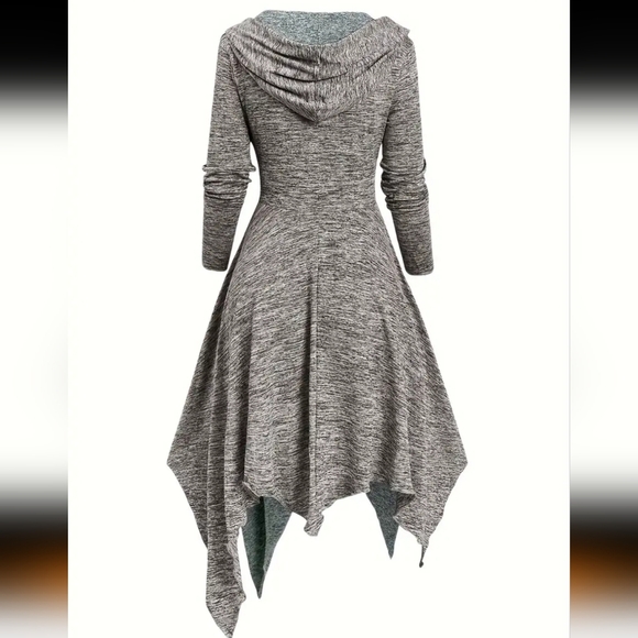 Women's Plus Size Hooded uneven hem dress/plus size blouse - Picture 2 of 5